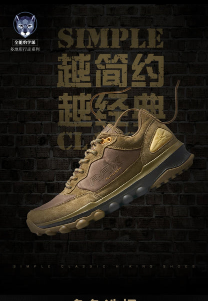 Rax Cowhide Hiking Shoes Men Outdoor Mountain Antiskid Climbing Sneakers wram Lightweight Trekking boots Sports casual shoes