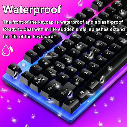 KEBIDUMEI USB Wired Keyboard RGB Backlit Gaming Keyboard 104 Keys Standard Keyboard Membrane Keyboard For PC Laptop Windows IOS