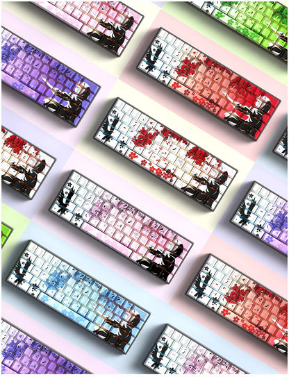 Machima Keycap PBT Cherry Side Engraved Translucent Keyboard Keychain Compatible with MX Switch Gaming Mechanical Keyboard