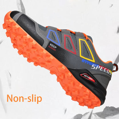 Men Waterproof Hiking Shoes Wear-Resistant Outdoor Shoes Leather Hiking Hunting Tactical Sports Shoes Men