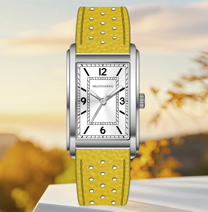 2025 New High Quaity 27MM Specht & Söhne Square Men's Watch Sweep VH31 Movt Steel Reloj Hombre Sapphire Crystal Waterproof