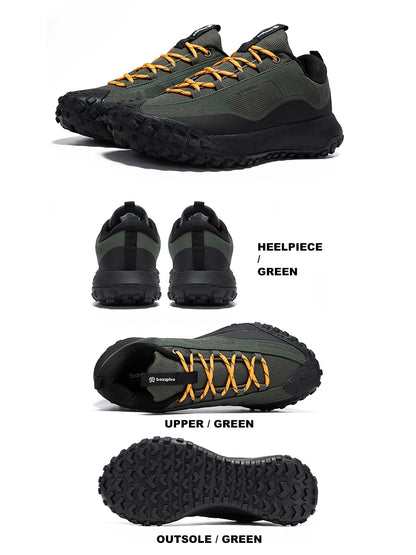 Baasploa Hiking Shoes Men Outdoor Waterproof Camping Resistant Non Slip Sneakers Male Casual Lightweight Lace-Up Walking Shoes