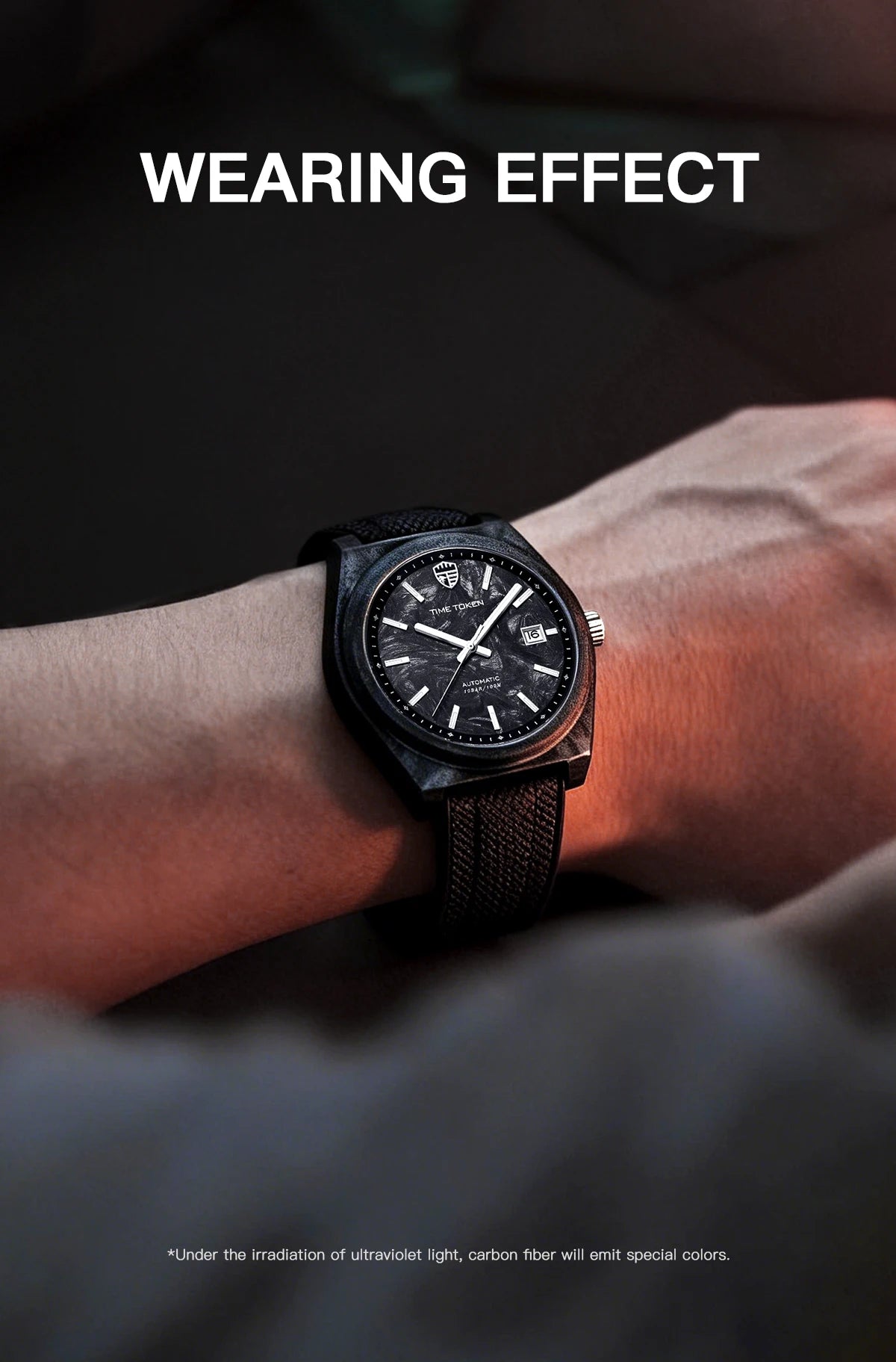 Leuchtende Automatikuhr aus Carbonfaser, 40 mm, Luxus-Taucheruhr, 100 m wasserdicht, Automatikuhr für Herren, Japan Miyota 8215 Uhrwerk