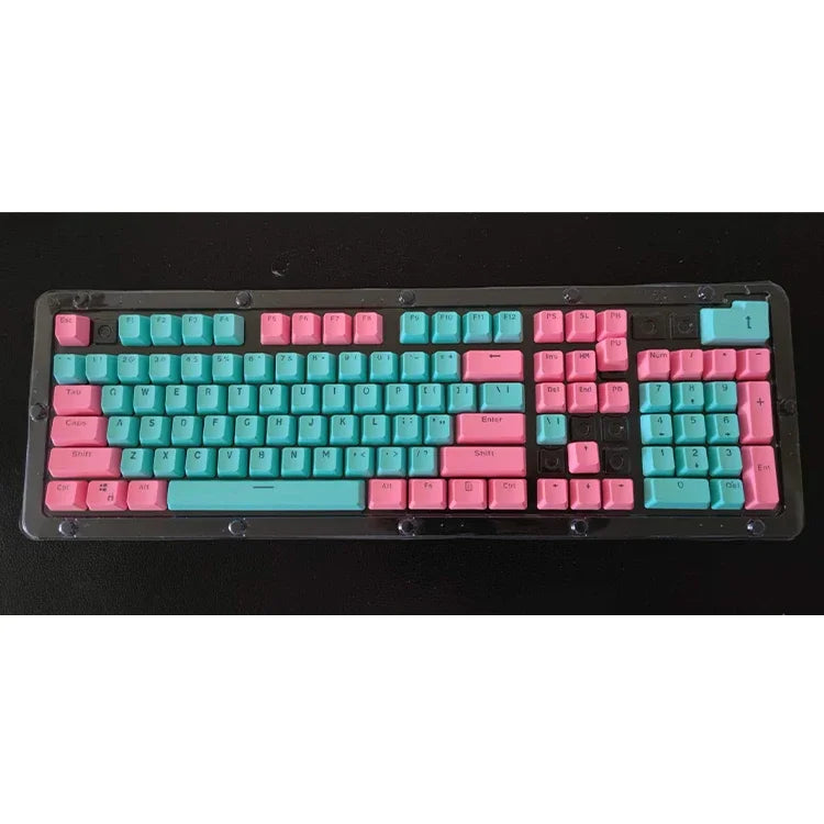 Good Pbt Oem Keycaps 61/87/104keys Custom RGB Player Backlit Double Shot Keycaps Gaming Accessories Ergonomic Teclado Pink/Black