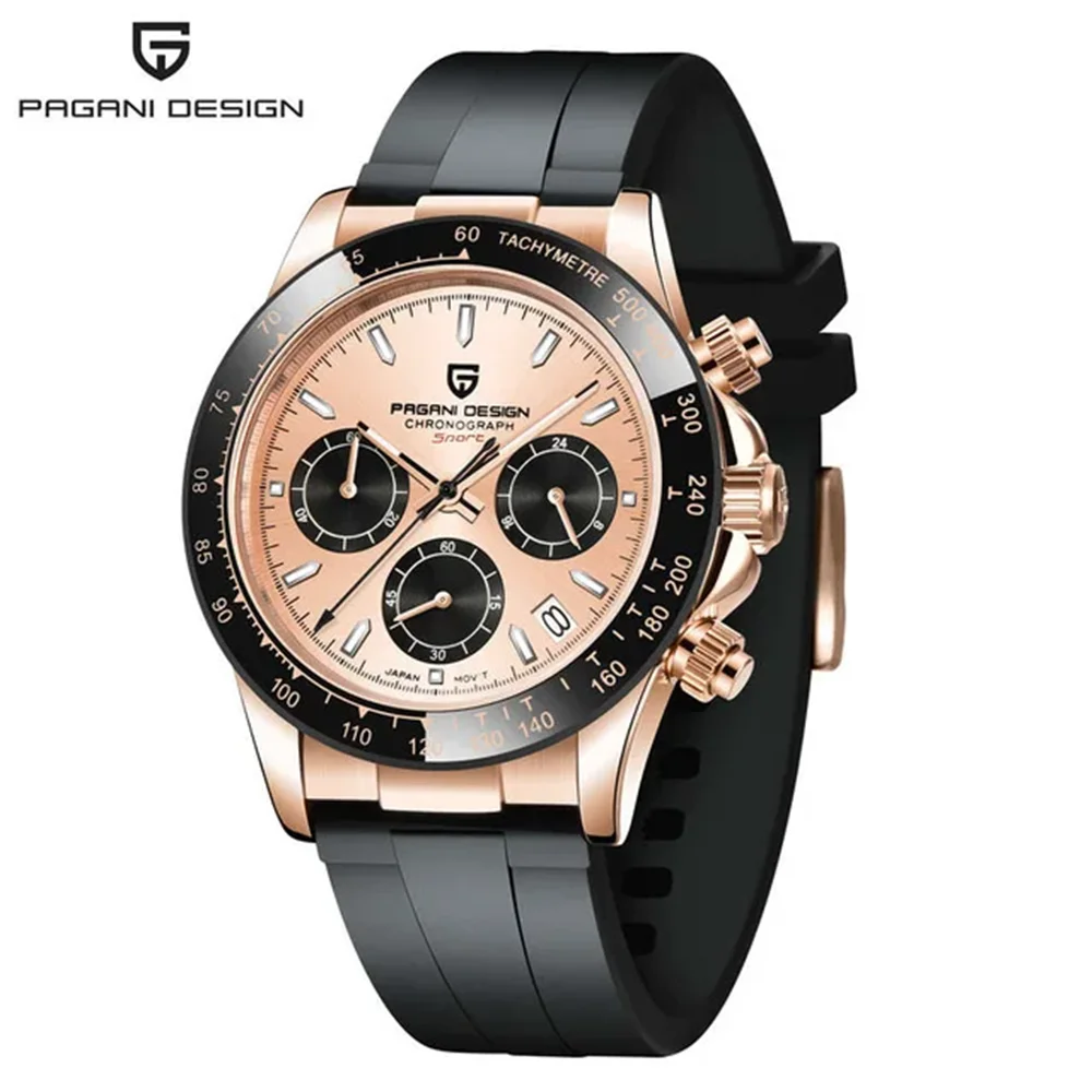 New PAGANI DESIGN PD1644 Luxury Men's Quartz Watch Automatic date Wristwatches Sport 100m Waterproof Chronograph Men Gift