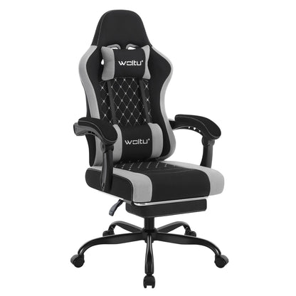 Cadeira de computador giratória WOLTU com função de massagem, cadeira de escritório ergonómica com almofada e apoio para os pés, cadeira gaming ajustável em altura