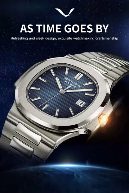 Relógio de homem Specht & Söhne 40 mm em ouro rosa, Japão, Miyota 8215, mecânico automático, aço, cristal de safira, resistente à água até 50 m