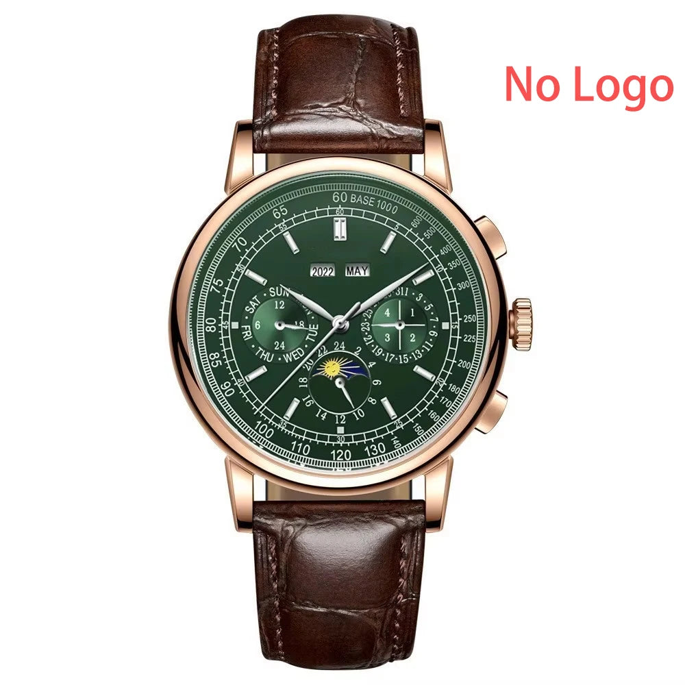 CORGEUT Automatic Mechanical Luxury Watches For Man Business Multification Date Day Month Year 316L Mechanical Men's Watches