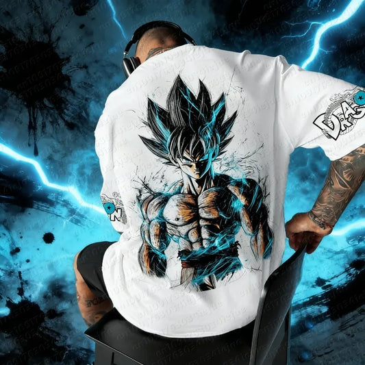 Camiseta Dragon Ball de verano 2026, 100% algodón, con estampado para hombre, nuevo diseño anime, cómoda y transpirable, talla grande, informal y holgada