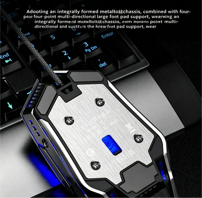 Mouse RGB dual-mode cablato e wireless 2.4G, mouse gaming ricaricabile silenzioso, mouse regolabile 3600 DPI per laptop
