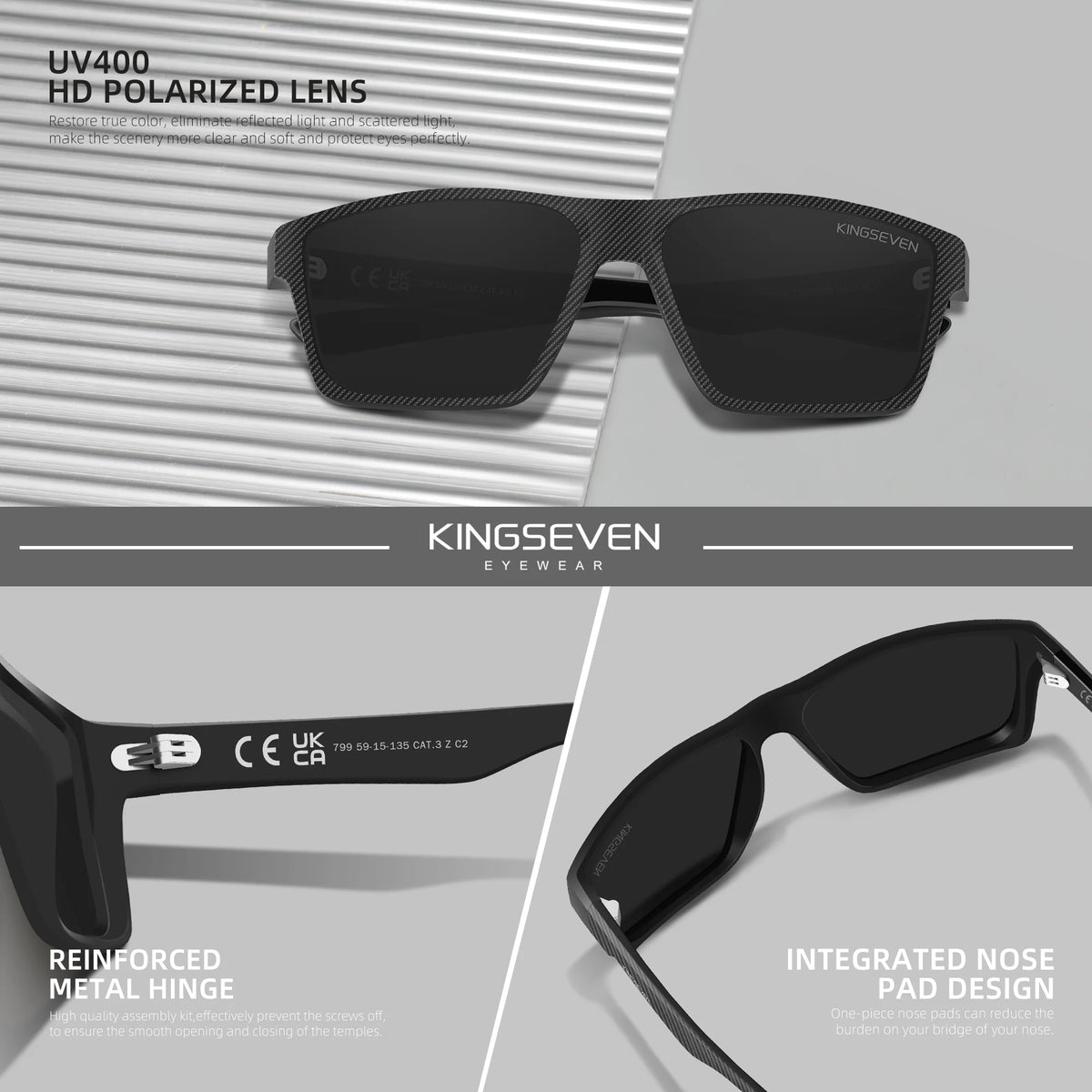 KINGSEVEN Polarized Sunglasses For Men Women Driving Glasses Male Goggle UV400 Driving Outdoor Eyewear TR90