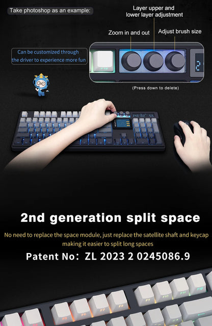 Teclado mecánico inalámbrico SKYLOONG GK104 Pro 100% personalizado, teclado con interruptores intercambiables en caliente de bajo ruido para PC gamer y accesorios de oficina