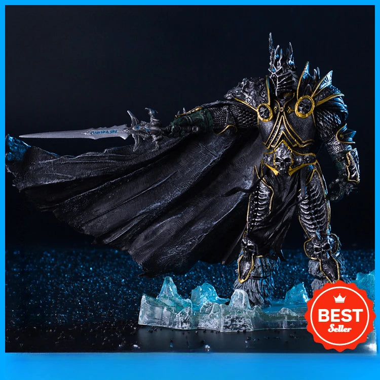 Figura anime de World of Warcraft de 36cm, periféricos de juego, 7.º Rey Exánime Illidan Stormrage, modelo decorativo de escritorio, regalos, juguetes para niños