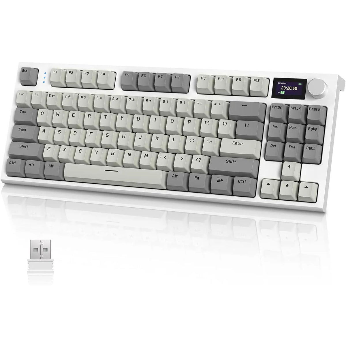 RK86 Wireless Mechanical Keyboard 75% TKL Tri-Mode Gaming Keyboard, Hot Swappable RGB Mechanical Keyboard with Gasket Mount, TFT Smart Display