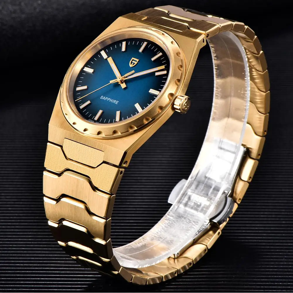 PAGANI DESIGN Men's Quartz Watches Ultra-Thin 7mm Series 37mm Sapphire Stainless Steel Waterproof Watches for Man TMI VJ21