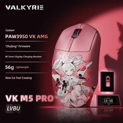 VALKYRIE VK M5 PRO Wireless Gaming Mouse with Dual 8K Polling, Intelligent Display, Lightweight Ergonomic Low Latency Mouse