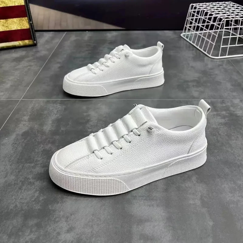 Men Sneakers Casual Shoes Men Flats Zapatillas Hombre Lightweight PU Leather Breathable Shoe Mens White Sports Tenis Shoes