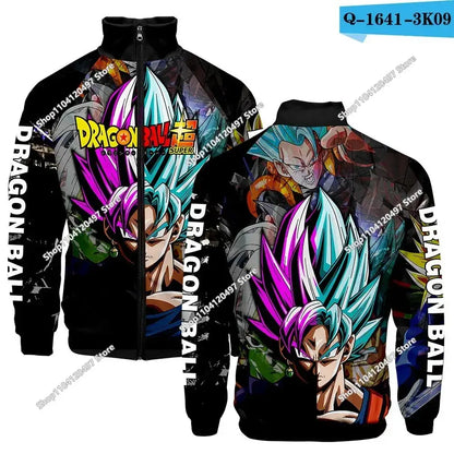 Produit gaming premium Fraquane, Anime Goku Dragon Ball Jacket Men Women Harajuku Hip Hop Japanese Zip Up Hoodies Goku Clothes Stand Collar Sweatshirt