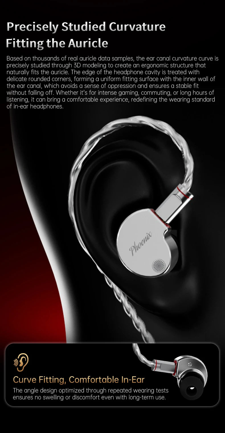 CCA Phoenix HiFi Wired Earphones Metal Alloy In-Ear Headphones with 10mm Dual Magnetic Dynamic Driver for Gaming & Music