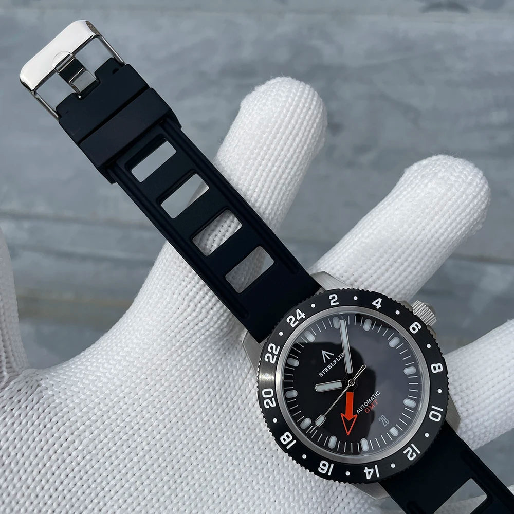 STEELFLIER Official SF793 Luxury GMT Mechanical Wristwatch Steel Bezel NH34 Movement Super Luminous 20Bar Waterproof Dive Watch