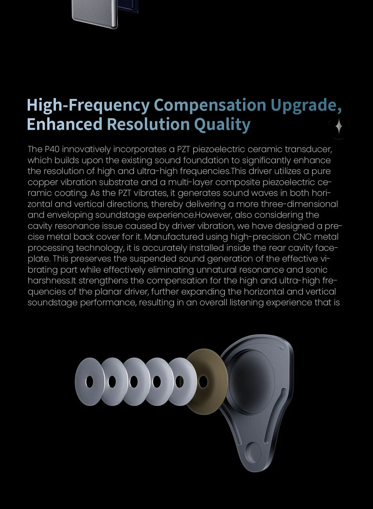 EPZ P40 PZT Ceramic HiFi In-Ear Headphones 2DD+1Planar Hybrid Drivers, EPZ P40 Ceramic Earphones with Silver-Plated Cable, 4.4mm/3.5mm Audiophile IEM