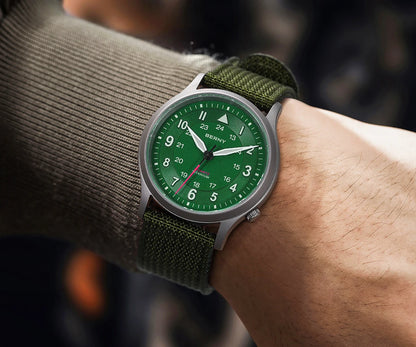 BERNY Titanium Watches for Men Classic Mens Field Watch Easy Read Outdoor Quartz Wristwatch Super Luminous Sapphire 5ATM
