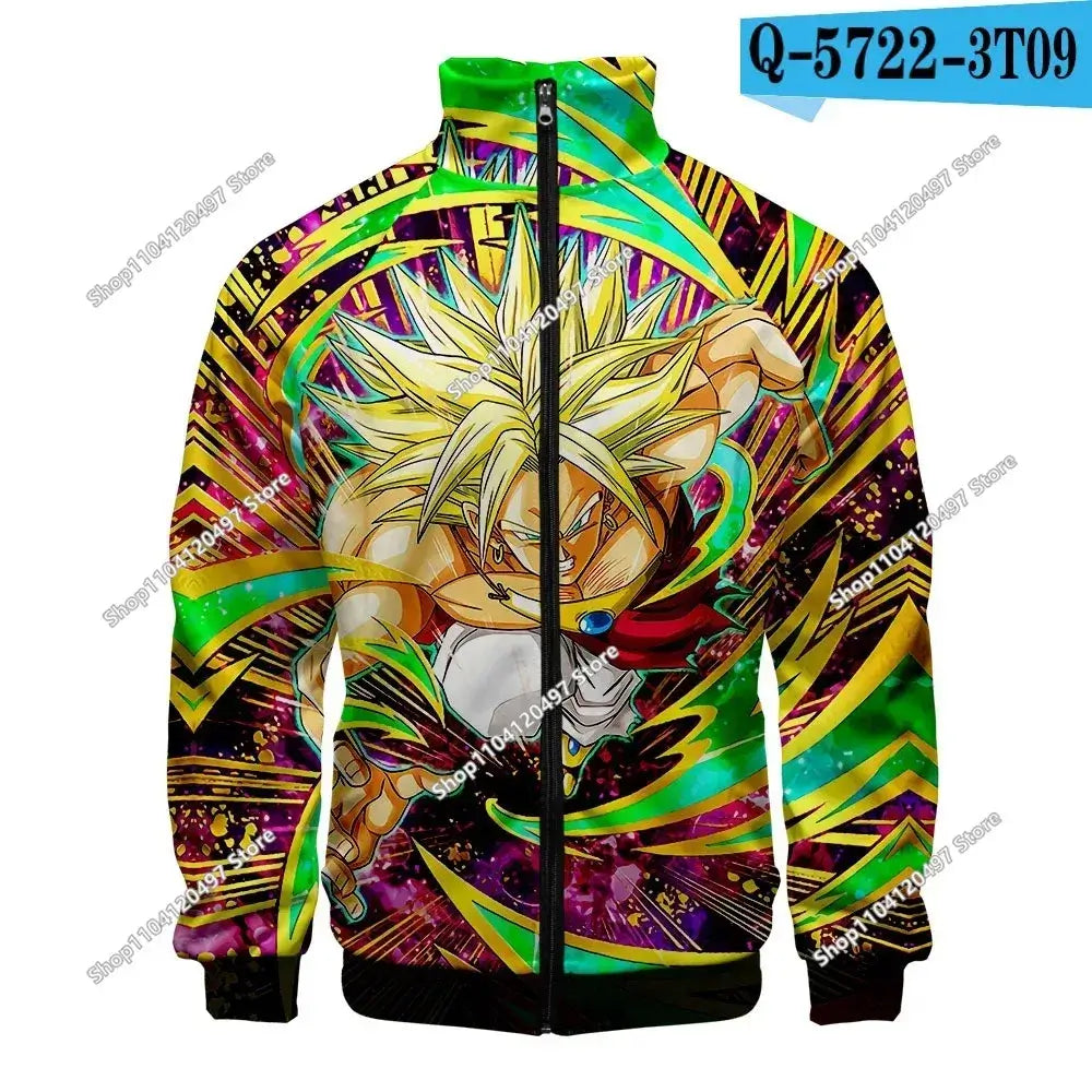 Anime Goku Dragon Ball Jacket Men Women Harajuku Hip Hop Japanese Zip Up Hoodies Goku Clothes Stand Collar Sweatshirt, produit gaming premium Fraquane