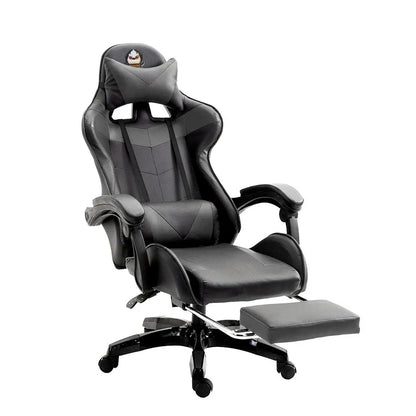 Ergonomic Gaming Chair with Lumbar Support, PU Leather Office Chair, Adjustable Height Computer Chair with Headrest, 360° Swivel