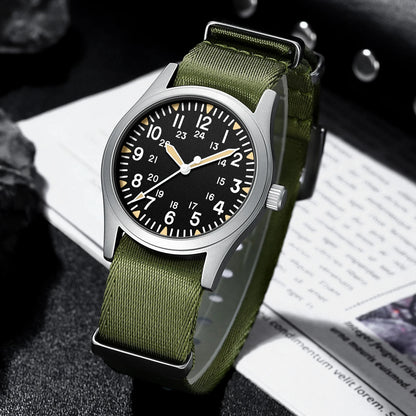 MILITREK 2026 New Military Retro Men'S VH31 Quartz Watch 37mm Sapphire Stainlesssteel 100m Waterproof C3 Luminous Reloj Hombre