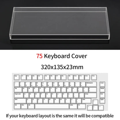Acrylic Keyboard Clear Protector Case for Mechanical Keyboard, Transparent Keyboard Dust Cover for 60/61/64/96/98/104/108 Key Keyboards & Mouse