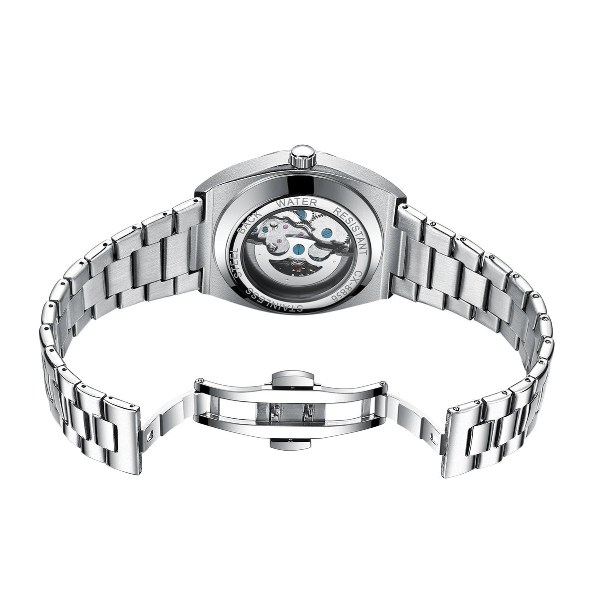 Men's Fully Automatic Mechanical New Trend Steel Strip Business Hollow Waterproof Male Fashion Wristwatches High End Gifts