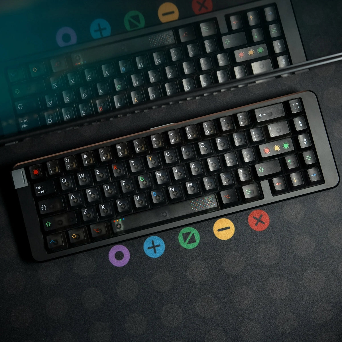 Aifei 122 Pieces Keycaps Black Light ABS UV Print Fog Transparent Cherry Height for Mechanical Keyboard Anne Pro 2 GK61