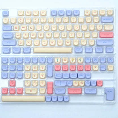 141 keys Marshmallow KOA Keycap PBT DYE Sublimation MOA Keycaps ISO 7U Japanese Korean Russian Key Caps For Mechanical Keyboard