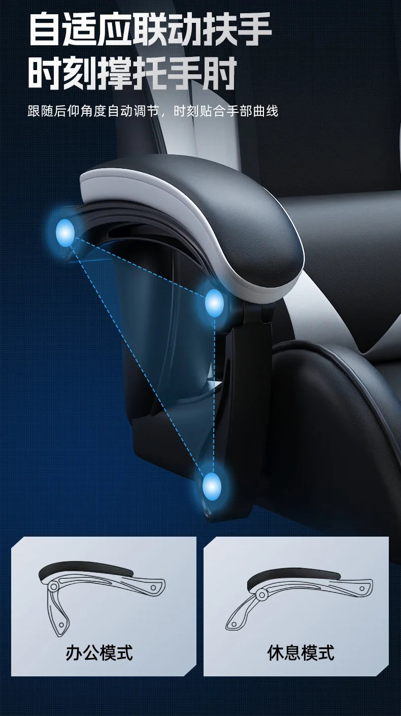 Modern Gaming Chair with Lumbar Support, High Back Reclining Computer Chair, Ergonomic Swivel Office Chair for Gaming, Work & Long Sitting