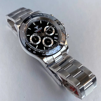 Luxury VK63 Men's Watch Quartz Movement Business Stop Watches 39mm Steel/Rose Gold Date Luminous Dial Fully Chronograph