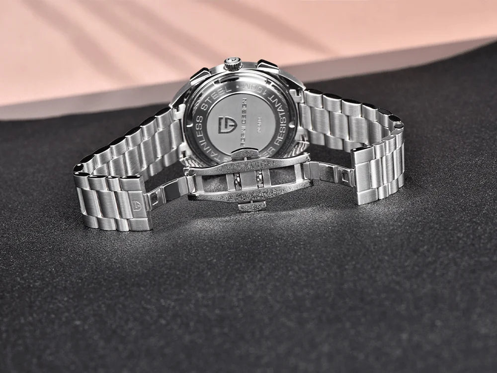 Pagani design2026fashion men's quartz watch top brand luxury sapphire VK63 men's chronograph all-steel diving relógios masculino