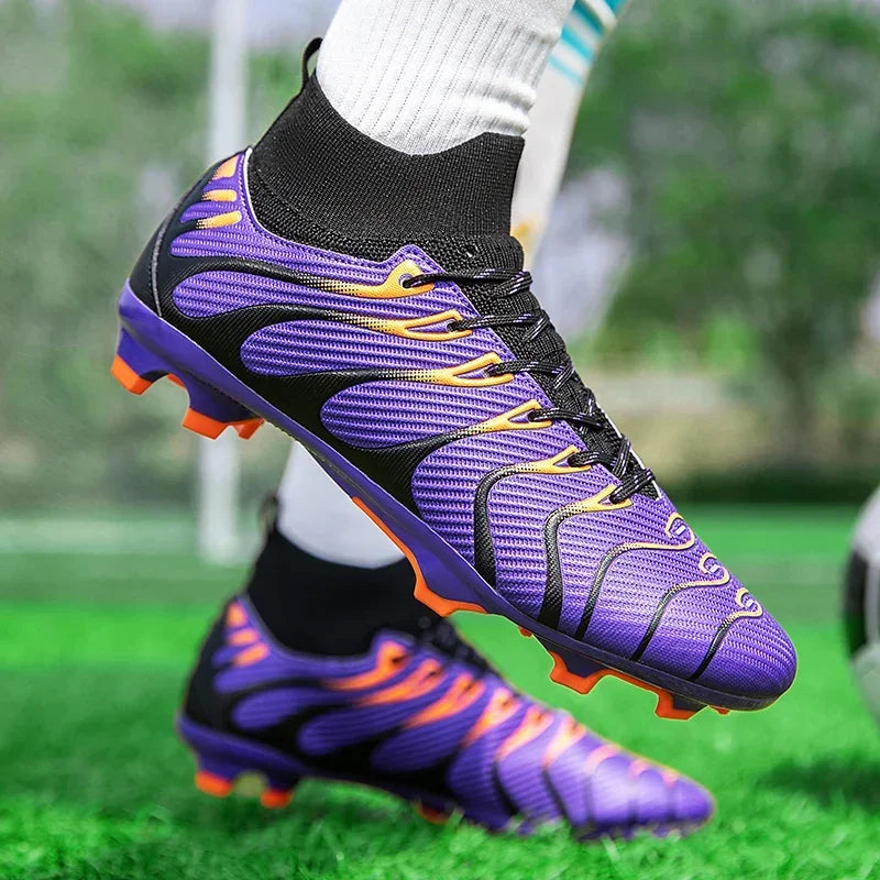 Men Match Football Boots Sport Training Long Spikes FG/TF Boys Cleats Outdoor Soccer Shoes Non Slip Indoor Futsal Comfortable