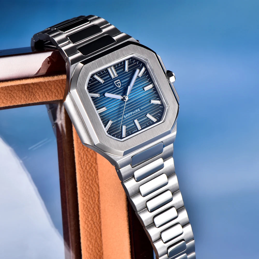 2026 New PAGANI DESIGN Square Quartz Luxury Watch For Men AR Sapphire Mirror Japan Movt Man watch Luminous 316L All Steel Watch