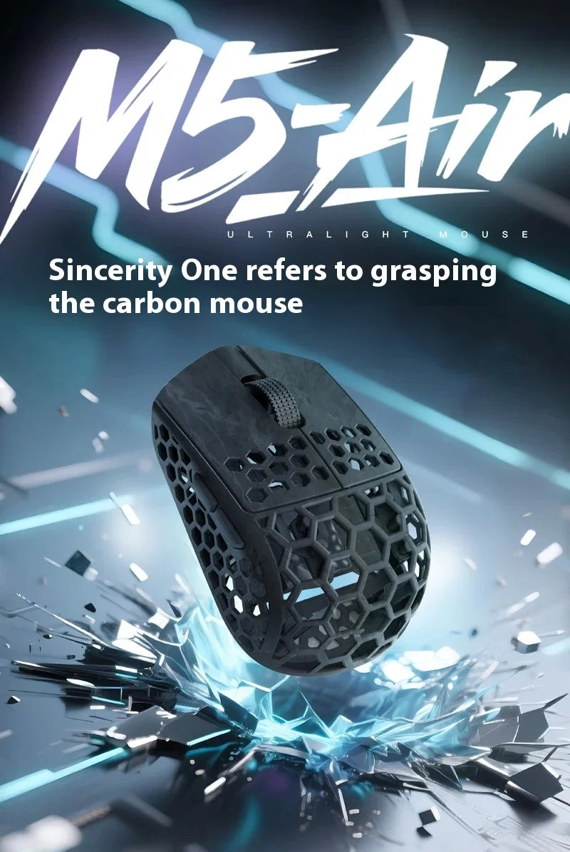 Darmoshark M5 Air Forged Carbon Fiber Gaming Mouse, Wireless 8K Gaming Mouse, 30K DPI Ultra-Lightweight Gaming Mouse for Finger Grip & Small Hands