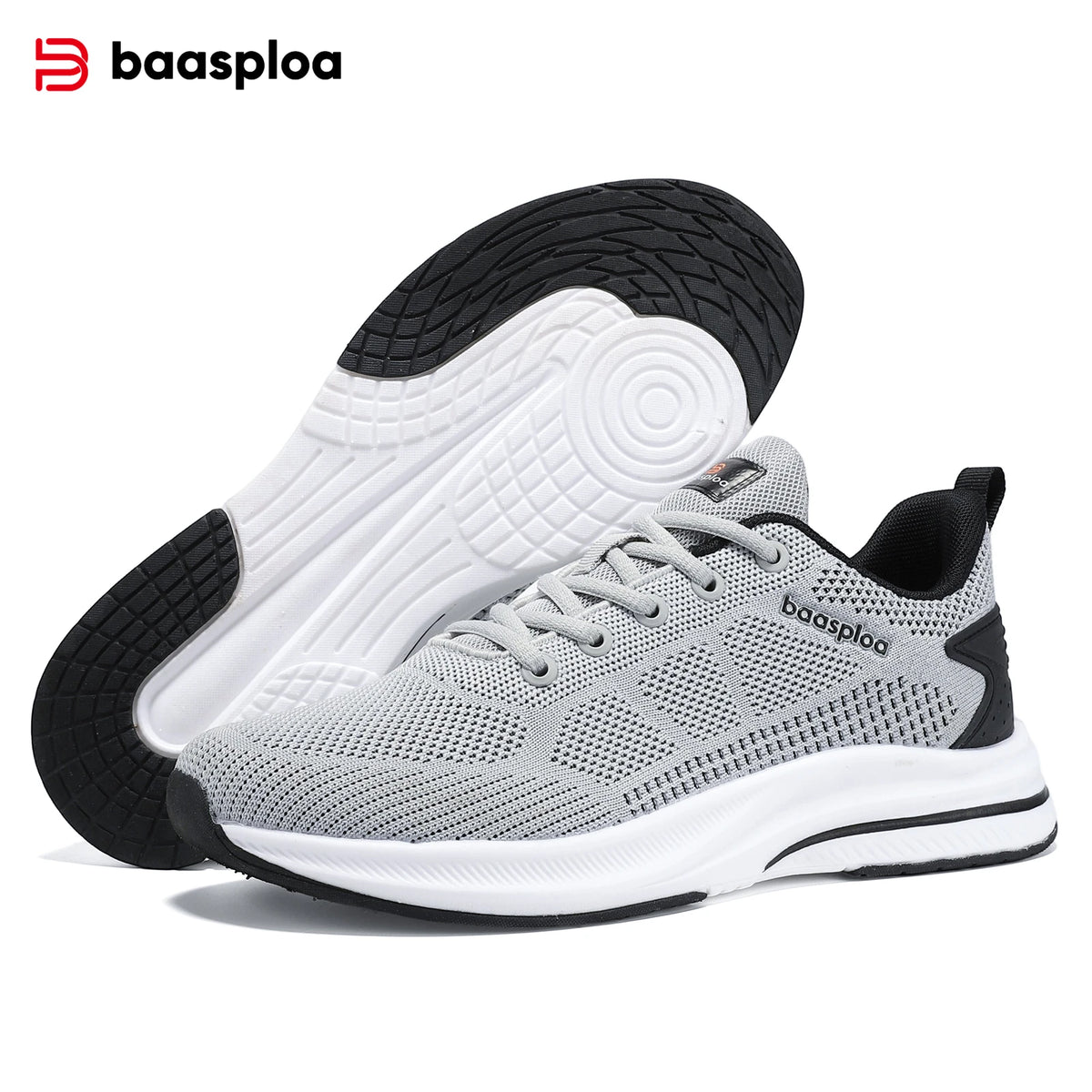 Baasploa Men Running Sneakers Brand Casual Lightweight Designer Mesh Jogging Shoes Male Breathable Lace-Up Sports Walking Shoes