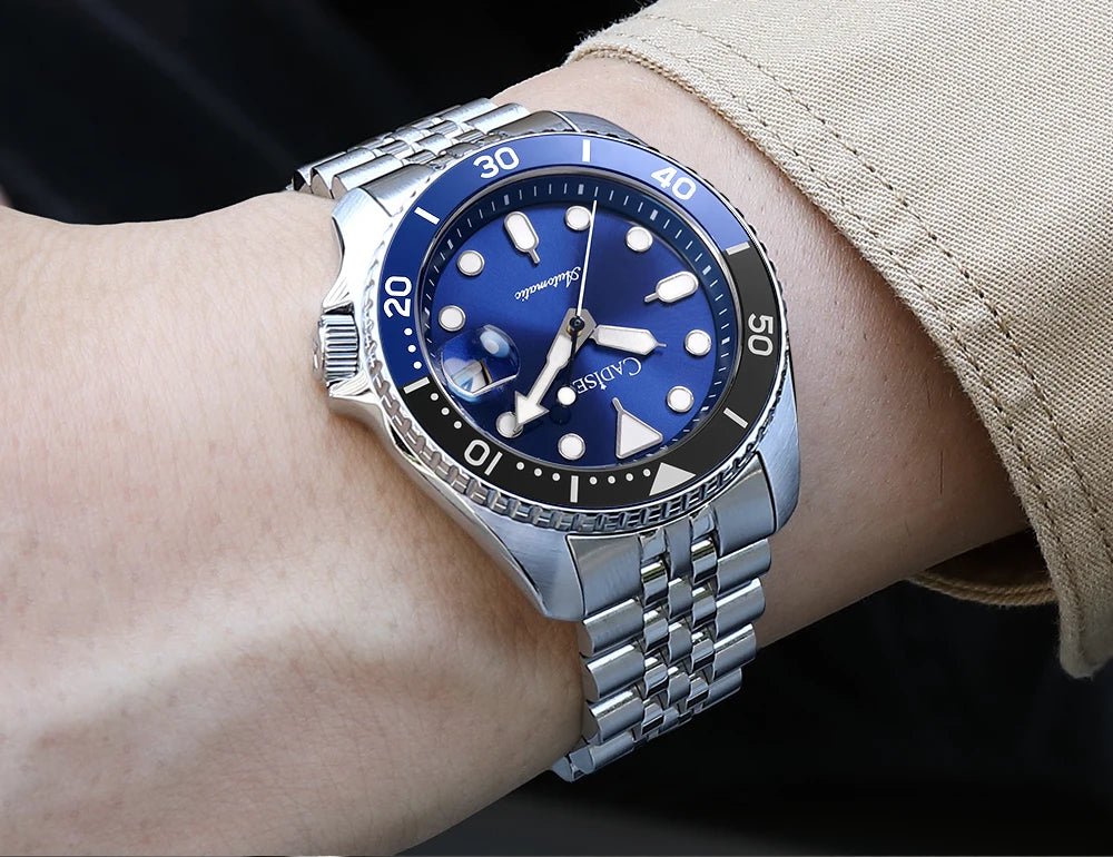 CADISEN New Luminous Men Mechanical Wristwatches Ceramic Bezel MIYOTA 8215 Sapphire Glass Automatic Watch Men relogio masculino