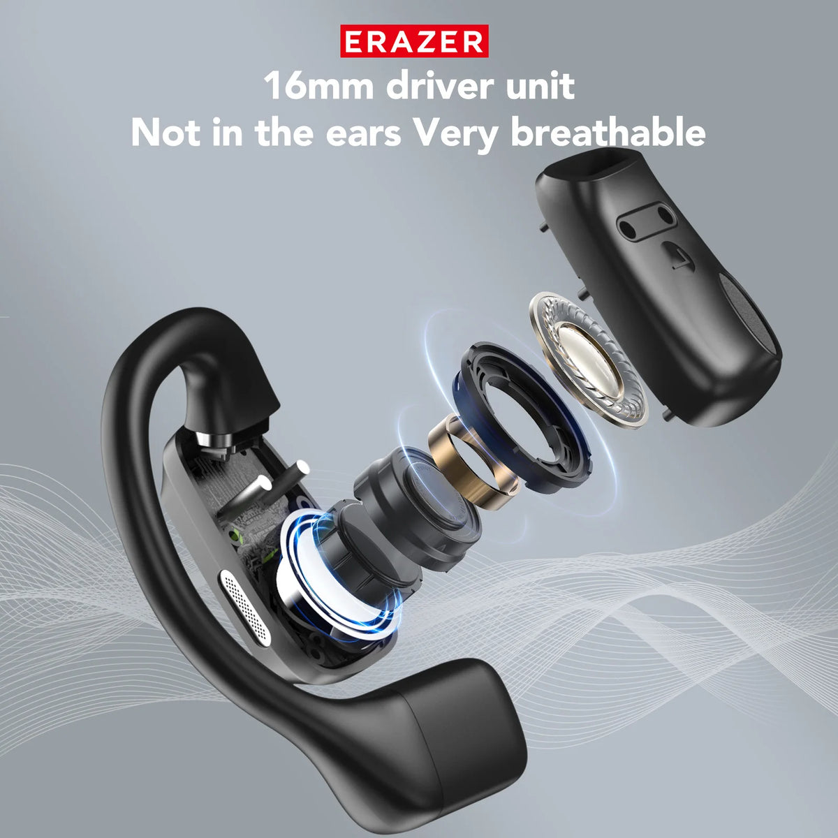 AI Translator Earbuds Erazer XP6 Wireless Bluetooth Gaming Headphones – Waterproof AI Translation Earbuds with APP Control, Deep Bass Sound & Microphone
