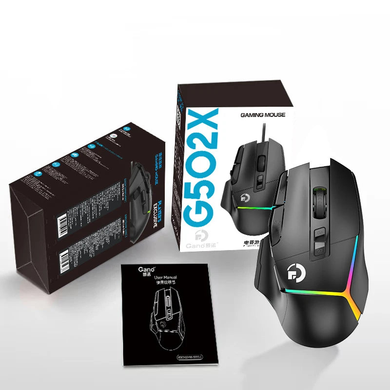 Wireless Gaming Mouse Bluetooth Rechargeable RGB Gaming Mouse with Optical Sensor, Programmable Wireless Gaming Mouse for Windows, Wired & Tri-Mode