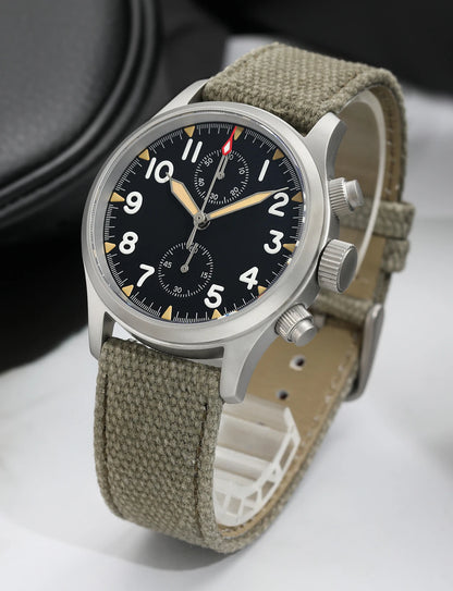 Militado ML1868 Watch - VK61 Quartz Movement 100m Waterproof Watches Men Stainless Steel Chronograph Sapphire Crystal Wristwatch