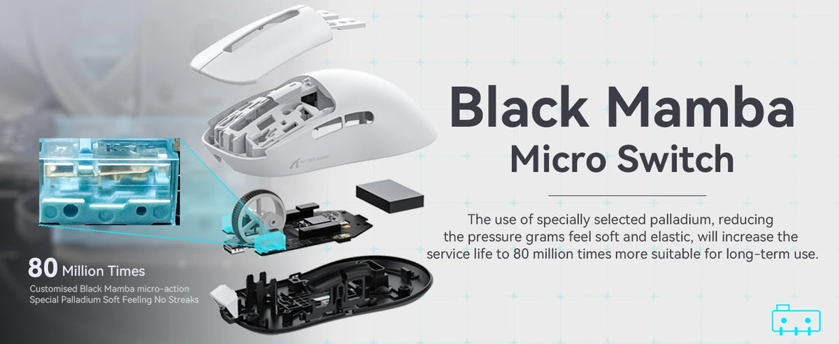 ATTACK SHARK X3 Lightweight Wireless Gaming Mouse, 49g Tri-Mode Gaming Mouse with PAW3395 26K DPI Sensor, 200H Battery, 5 Programmable Buttons