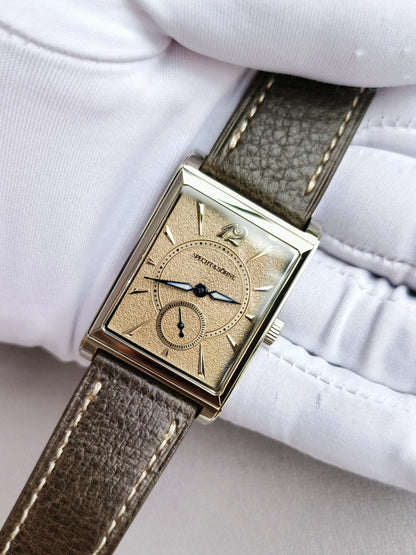 2026 Specht&Söhne Ultra Thin 7.5mm Rectangular Watch Japan Quartz Movt Small Seconds Sandblasted Dial Grey Leather Strap Watch