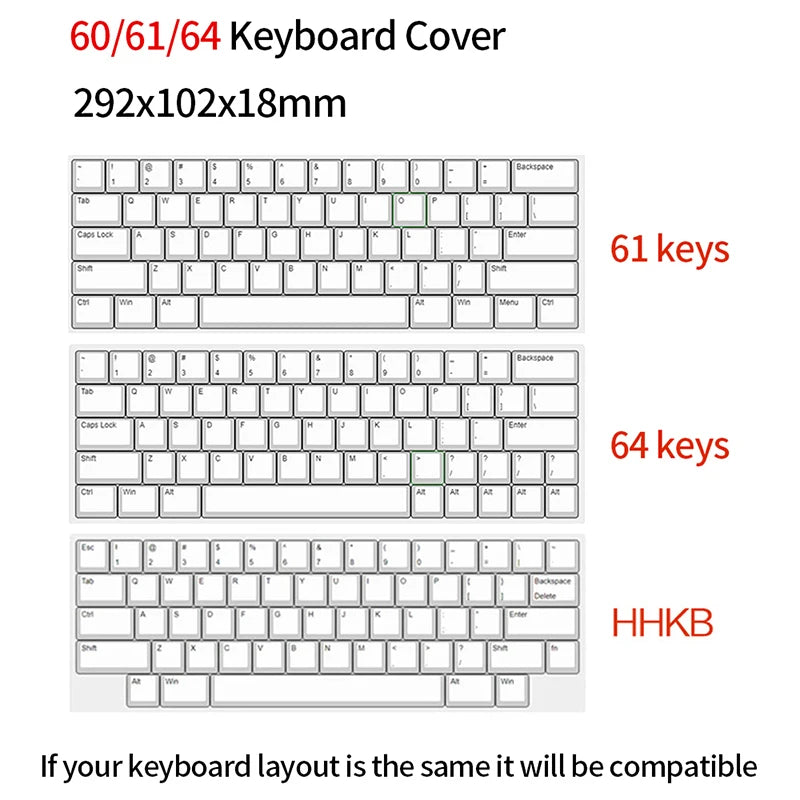 Acrylic Keyboard Clear Protector Case for Mechanical Keyboard, Transparent Keyboard Dust Cover for 60/61/64/96/98/104/108 Key Keyboards & Mouse