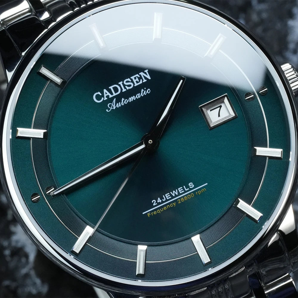 CADISEN Mechanical Wristwatches MIYOTA 9015 Movement Automatic Ultra-thin Watch Sapphire Waterproof Rose gold Business Watches