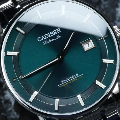 CADISEN Mechanical Wristwatches MIYOTA 9015 Movement Automatic Ultra-thin Watch Sapphire Waterproof Rose gold Business Watches