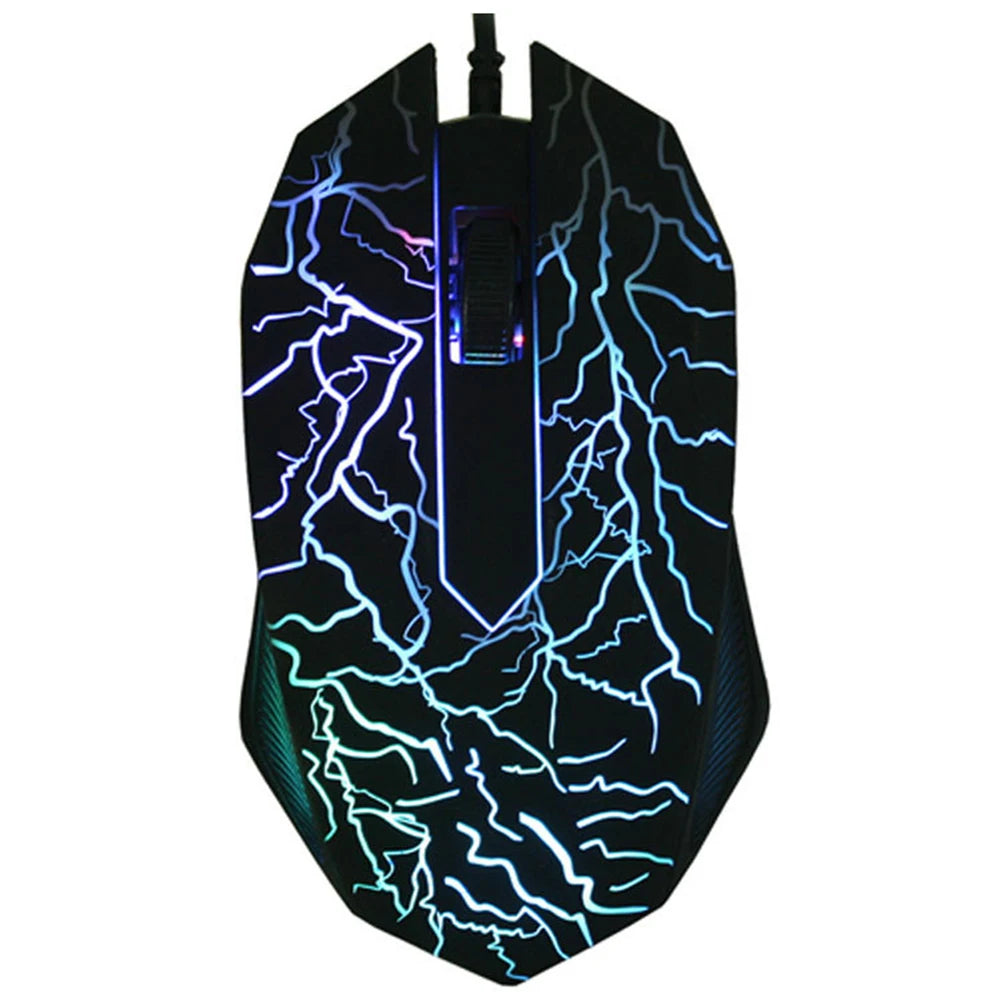 Ratón gaming con cable USB de 2400 DPI, ratón gaming profesional con retroiluminación LED, ratón ergonómico para PC, portátil y MacBook